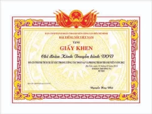 Giấy khen công đoàn