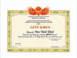 Giấy khen công ty