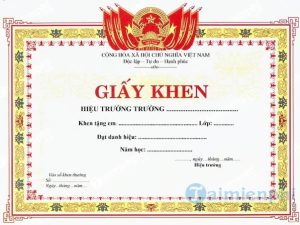Giấy khen bằng khen